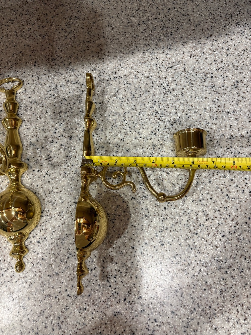 Set of 3 BALDWIN BRASS WALL SCONCE CANDLE HOLDERS W/ GLASS HURRICANE SHADES - Picture 8 of 11
